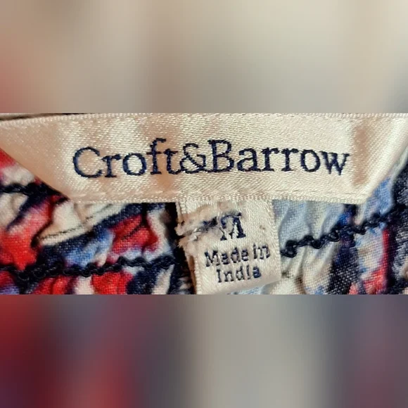 CROFT & BARROW High Low Floral Dress - Red, White, and Blue - Picture 5 of 7